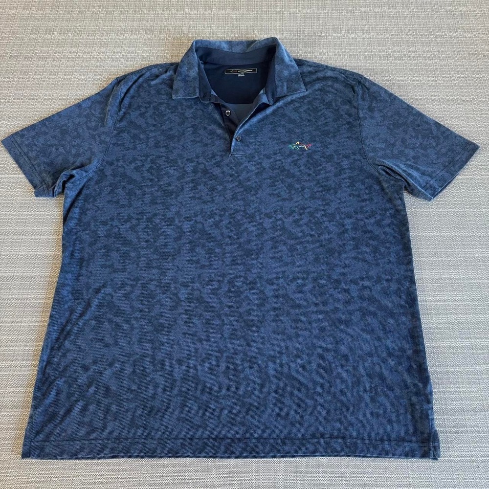 Greg Norman blue camouflage polo shirt size XXL